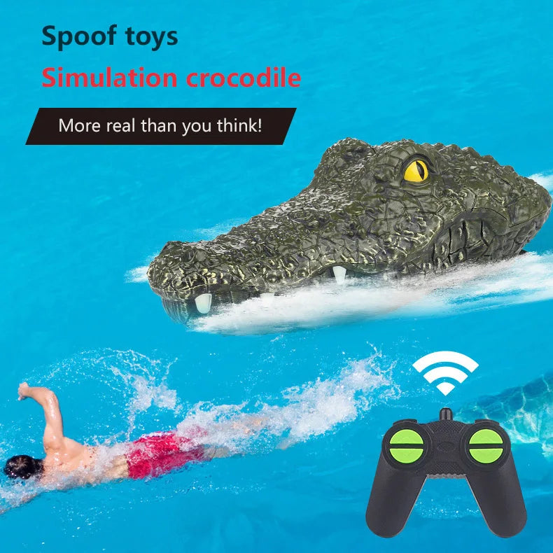 Crocodile Rc Boat Ship 2.4G Simulation Animal Waterproof Remote Control Alligator Electric Summer Water Pool Toys Gift for