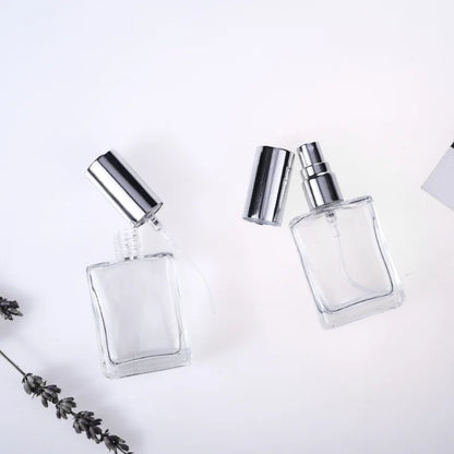 10pcs 15ML Wholesale Portable Travel Flat Square Transparent Atomizer Fine Mist Spray Perfume Empty Glass Refillable Bottles