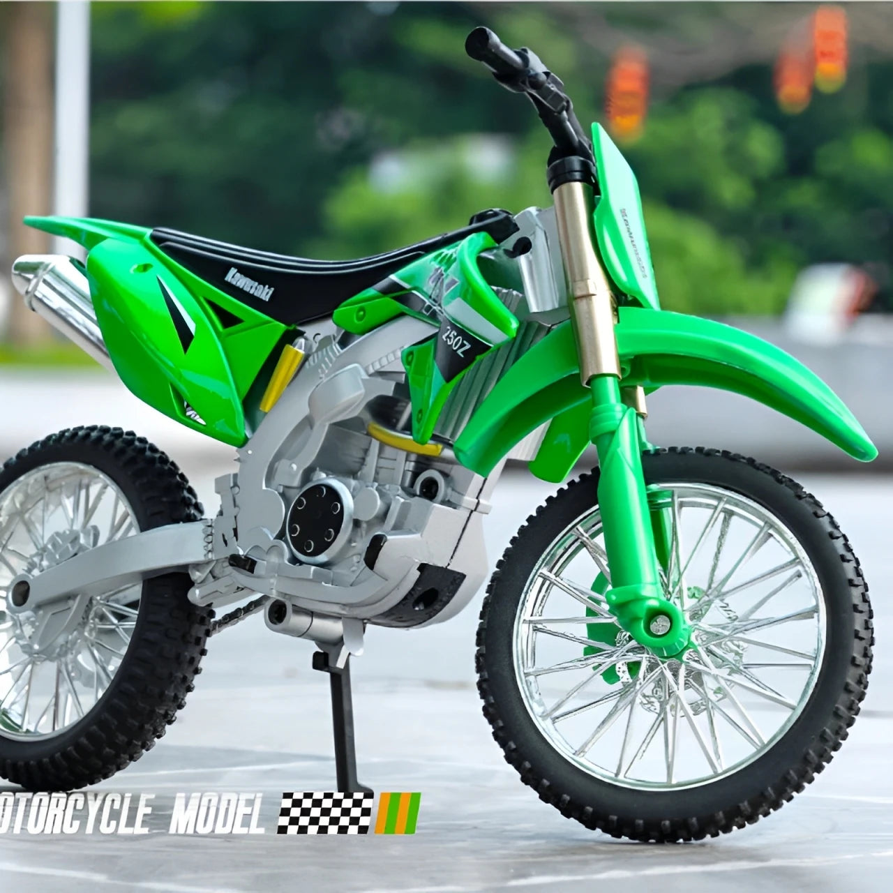 1:10 Kawasaki KX450F Alloy Die Cast Motorcycle Model Vehicle Collection With sound Off Road Autocycle Toys Car