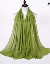 Muslim Chiffon Hijab Women Bubble Chiffon Scarf For Women Ladies Veil Muslim Islam Solid Color Malaysia Wrap Scarves