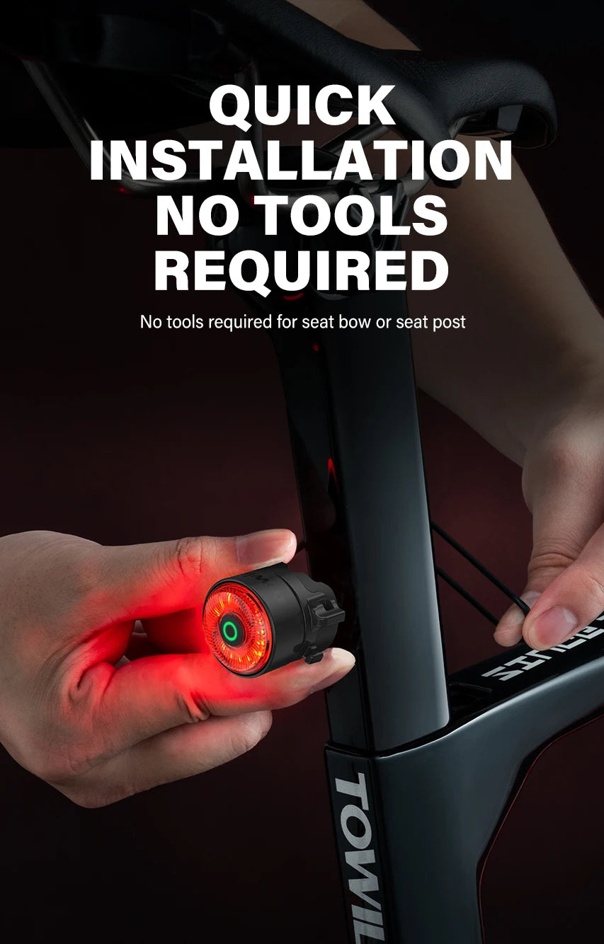 Team Sync Tail Light 50m Auto Brake Sensing Bicycle Rear Light LED Rechargeable IPX6 Waterproof Cycling Taillight