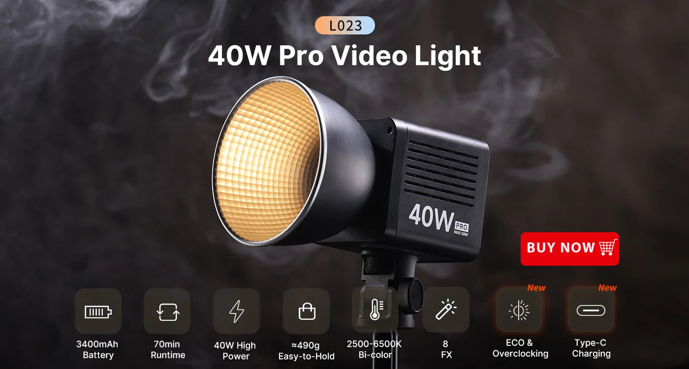 Mini Vlog LED Fill Light 6W 5500K Rechargeable 2000mAh Dimmable Phone Video Lighting