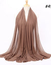Muslim Chiffon Hijab Women Bubble Chiffon Scarf For Women Ladies Veil Muslim Islam Solid Color Malaysia Wrap Scarves