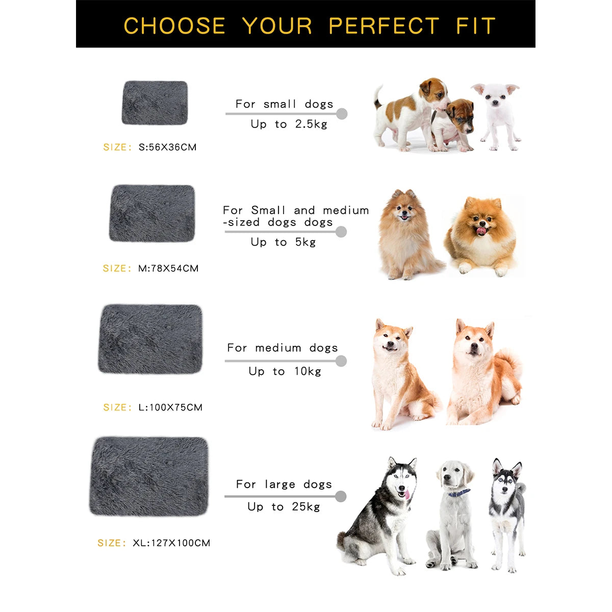 Washable Plush Pet Blanket Bed Mat for Dogs and Cats