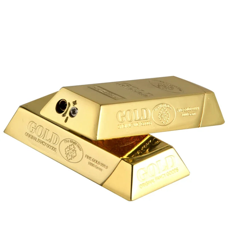 Gold Bar Gas Inflatable Lighter Cigarette Accessories Butane Lighters Metal Windproof Lighter Men's Luxury Lighter Gift Gadgets