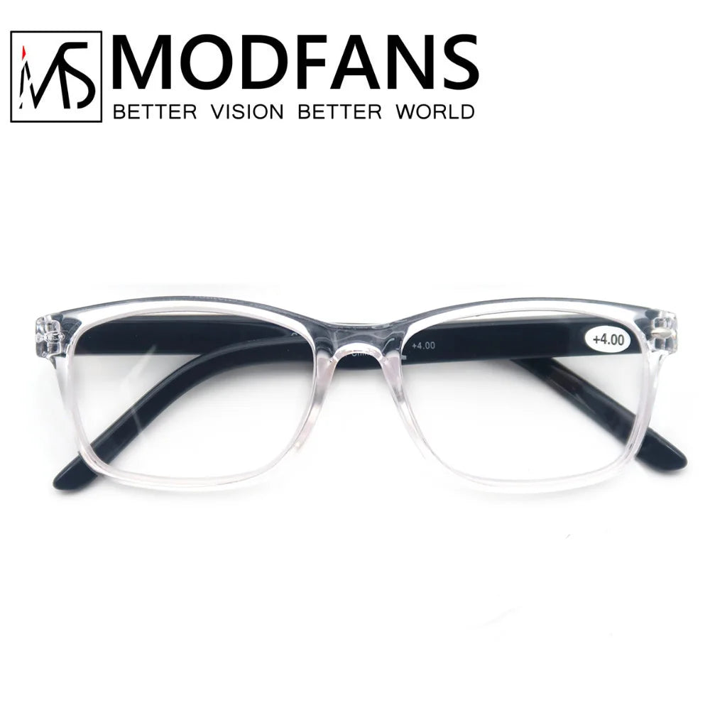 Reading Glasses Men Readers Eyeglasses Classic Rectangle Frame Design Flexible Spring Hinge wirh Diopter +1.0 to +4.0