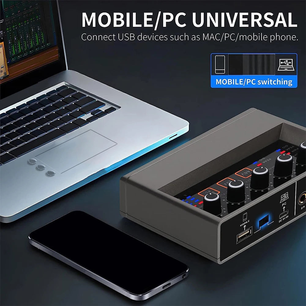 Q16 USB Audio Interface with 48V Phantom Power for Recording and Streaming