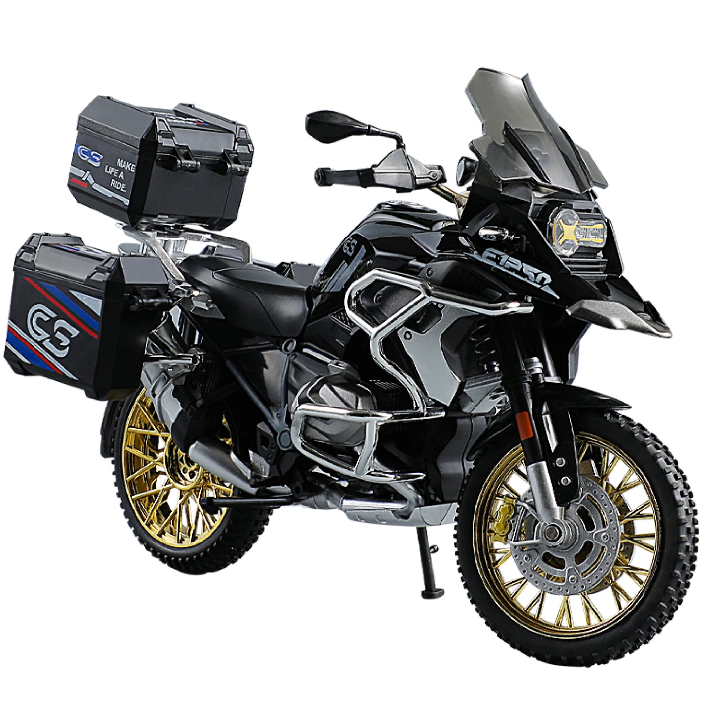 1:10 R1250GS Adventure Alloy Die Cast Motorcycle Model Vehicle Collection Sound and Light Off Road Autocycle Toys Car
