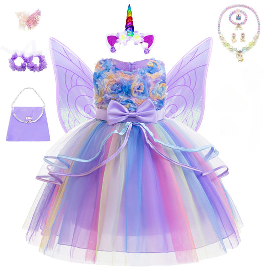Unicorn Princess Rainbow Tulle Tutu Dress