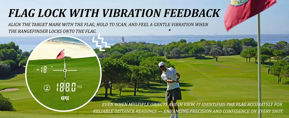 6X Rechargeable Golf Laser Rangefinder 1000m With Slope Flag Lock Magnet And Vibration