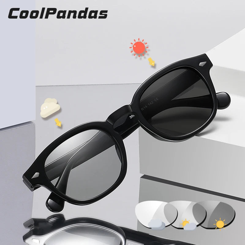 Photochromic Polarized Retro Round Sunglasses for Women