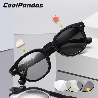 Round Frame Retro Women Sunglasses Photochromic Polarized Tinted Lens Sun Glasses