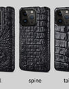 100% Genuine Crocodile Leather Phone Case For iPhone 16 15 14 Pro Max 15Pro 16 Plus Luxury Shockproof Back Cover
