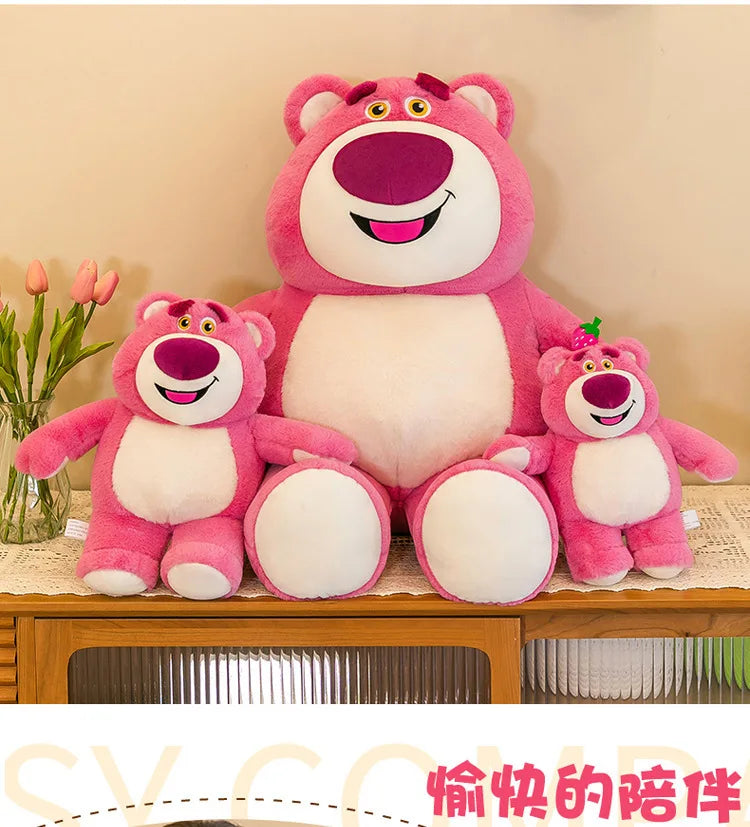 80cm Kawaii Strawberry Bear Plush Toy Bia Size Lotso Stuffed Doll Large Soft Animal Kids Birthday Gift for Girls and Children