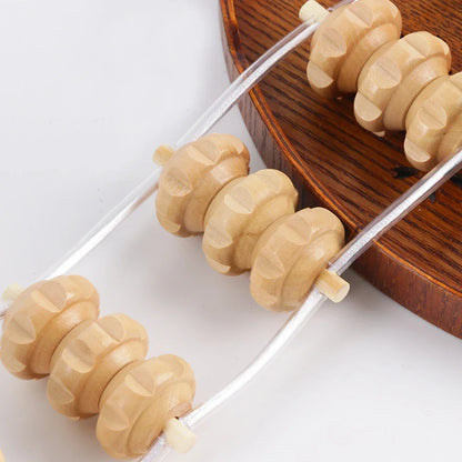 Wood Therapy Massage Tools,Wood Back Massager Roller Rope - for Body Shaping,Pain Relief,Wooden Therapy Lymphatic Tool