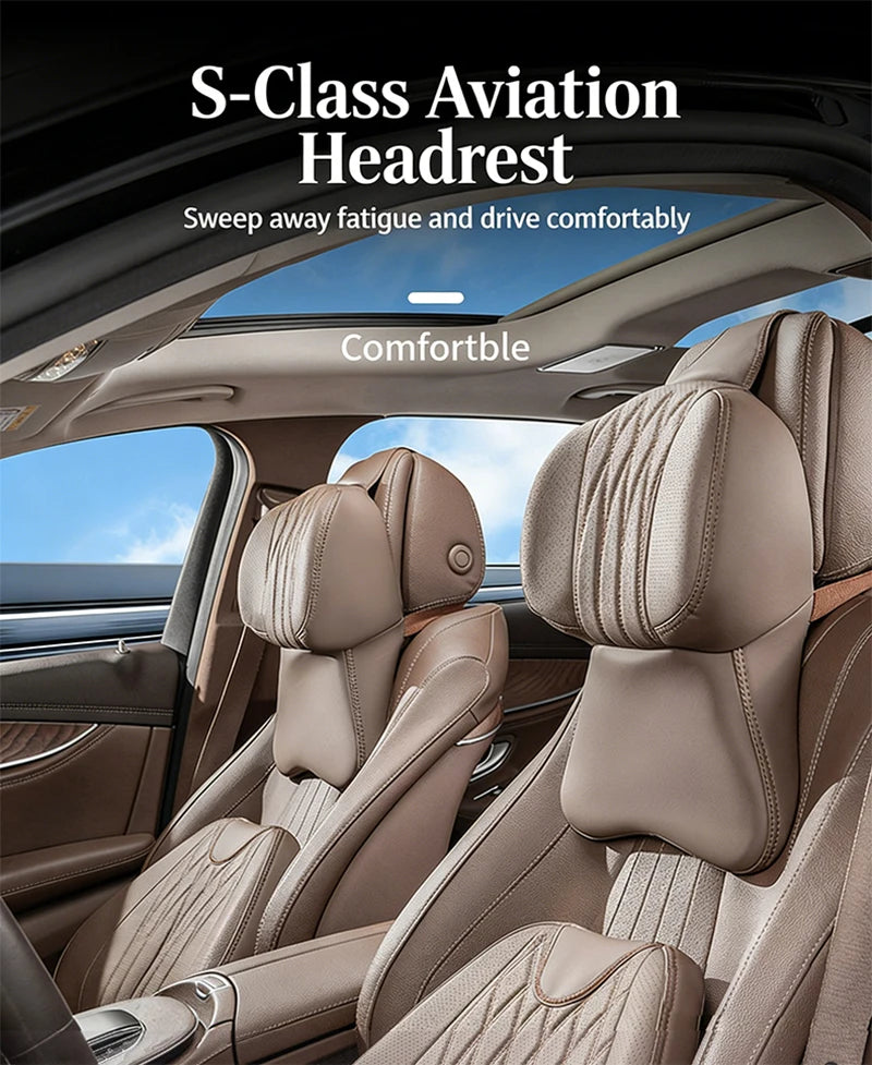 PU Car Lumbar Back Support Headrest Neck Pillow Memory Foam Lumbar Pillow Universal Soft Neck Pillows Cushion Car Supplies