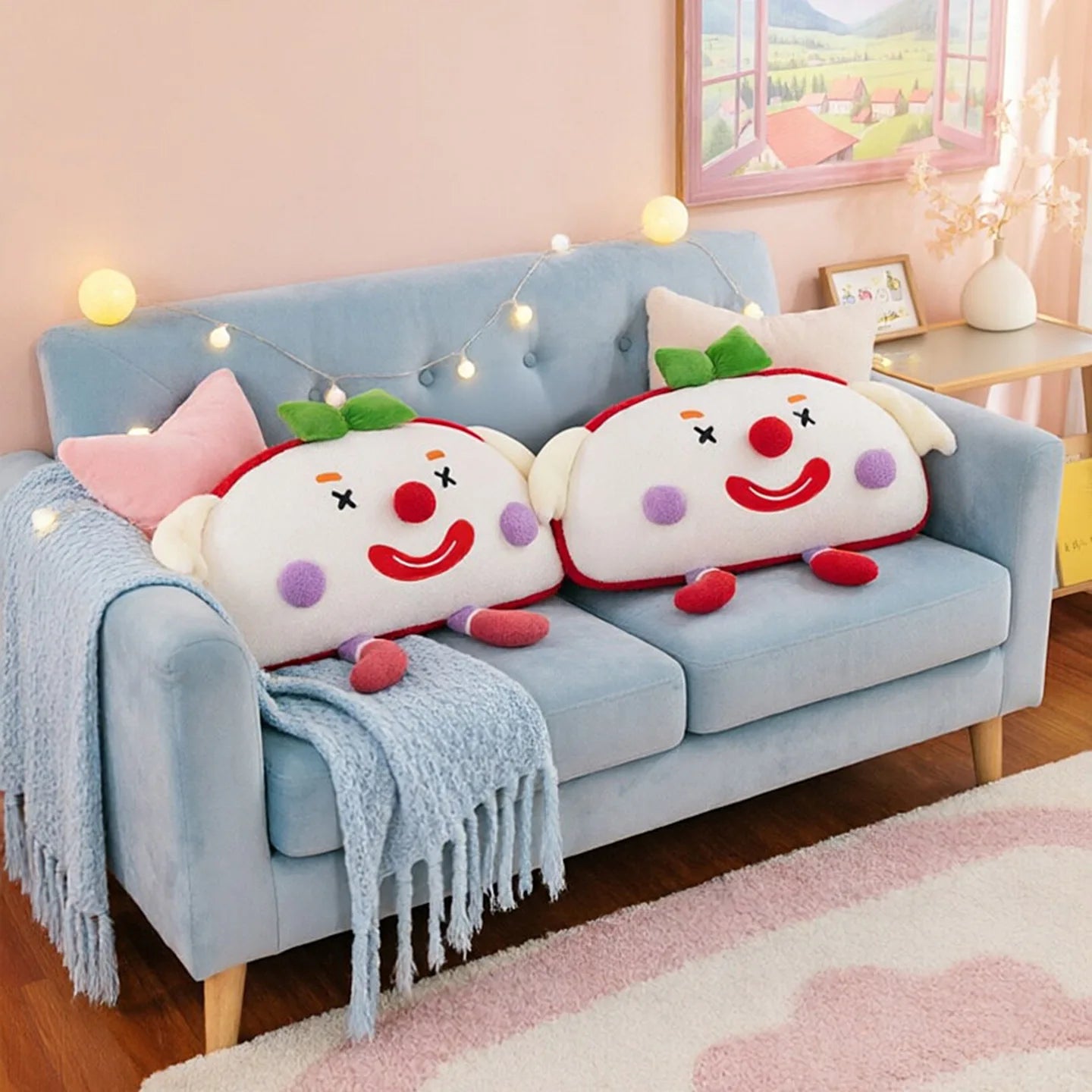 Cute Toast Clown Plush Toy Soft Bread Pillow