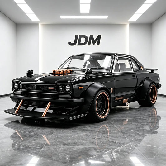 1 22 Scale Skyline 2000 GTR KPGC10 V8 Modified Diecast Pull Back Model Car with Sound and Light