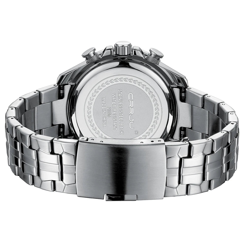 Men's Watches Fashion Business Multifunction Quartz Chronograph with Auto Date and Luminous Hands Relogio Masculino