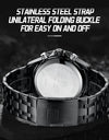 Men's Watch Quartz Analog LCD Digital Wristwatch Male Stainless Steel Strap Water Resistant Date Clock