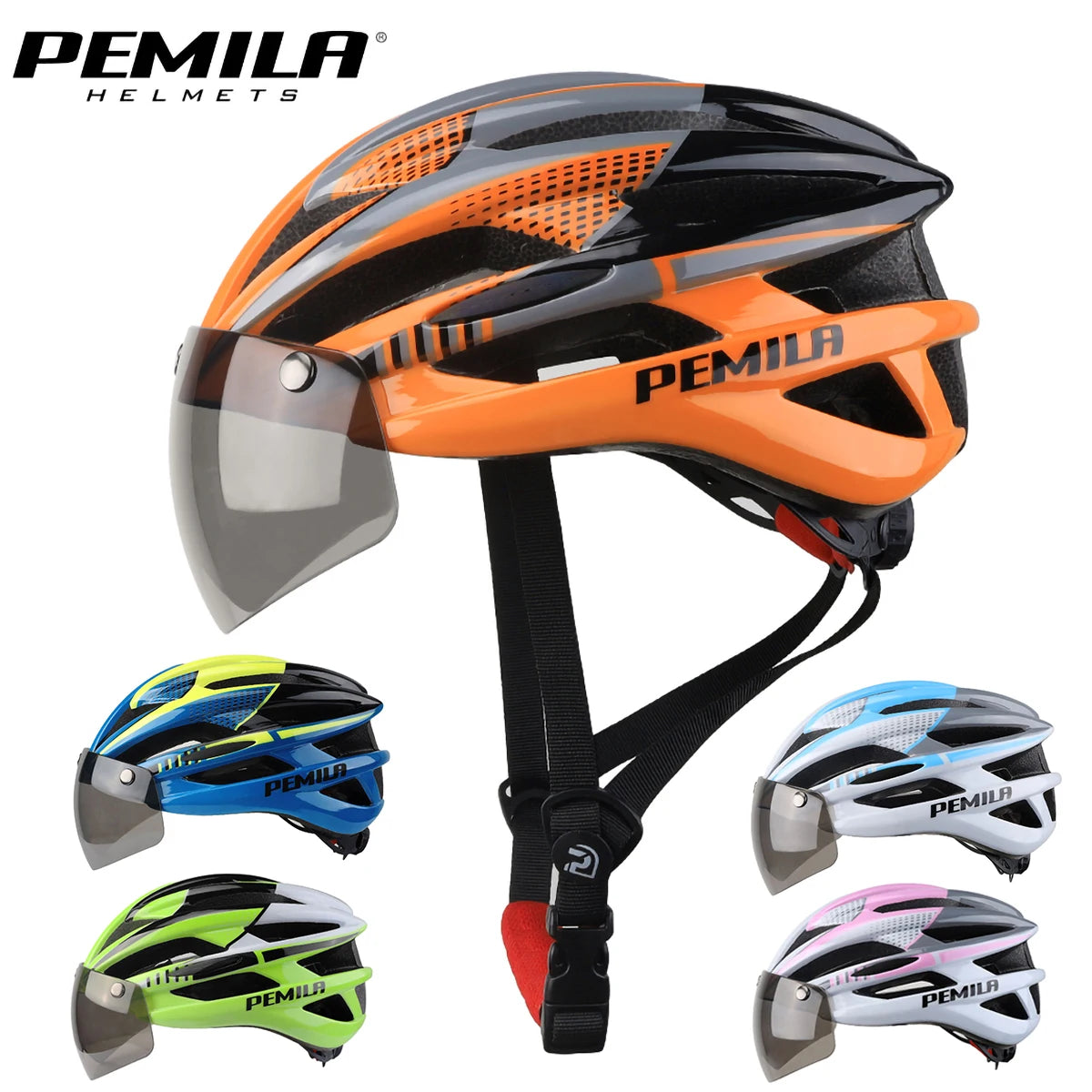 Cycling Helmet With Protective Goggles For Road And Mountain Bike