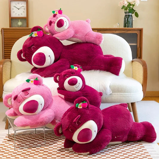 Disney Kawaii Toy Story Lotso Bear Strawberry Sofa Plush Pillow Stuffed Toys Girls Friends Festivals Birthday Gift
