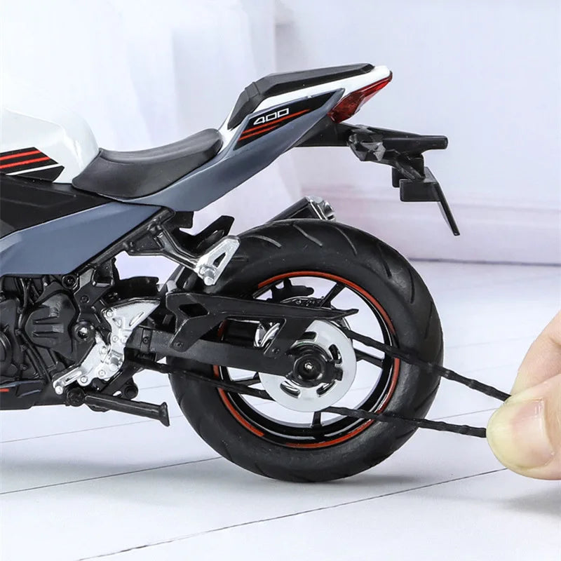 Diecast Kawasaki Ninja 400 Racing Motorcycle Model 1 to 12 Scale