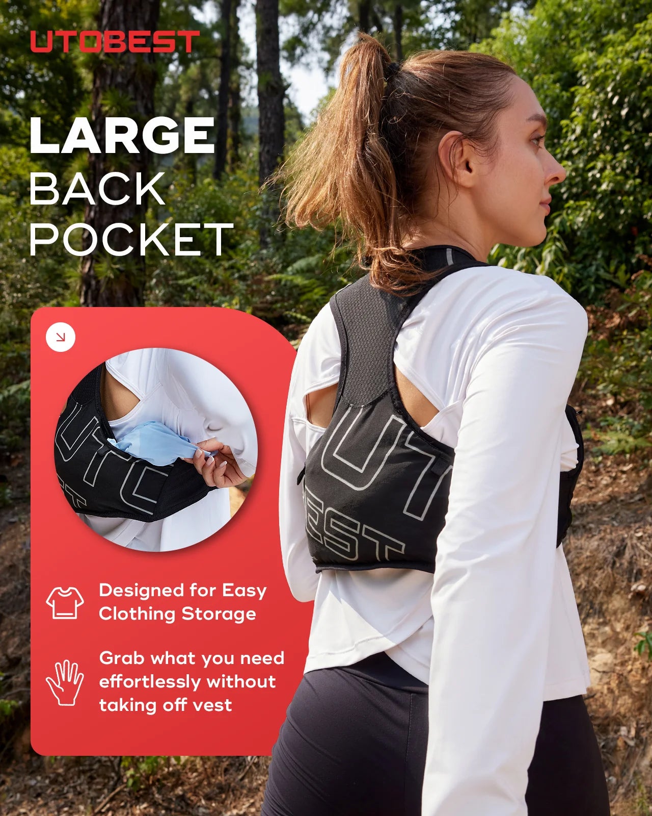Trail Running Vest Ultra Lightweight Hydration Pack Breathable Functional Pack for Marathon Cycling Hiking