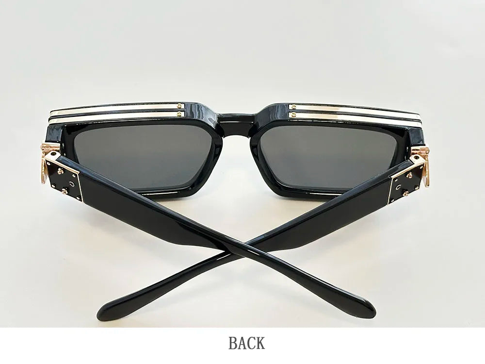 Retro Square Frame Sunglasses With UV400 Protection