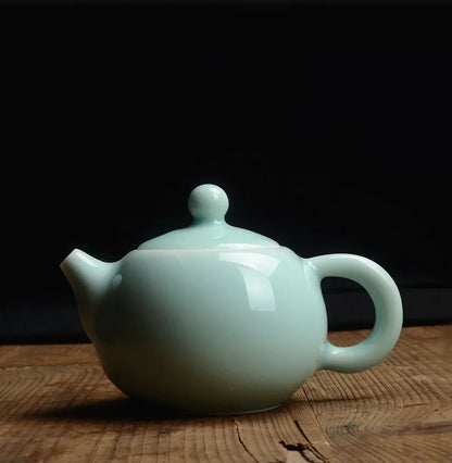 Longan celadon, small teapot, ice crack glaze, ceramic