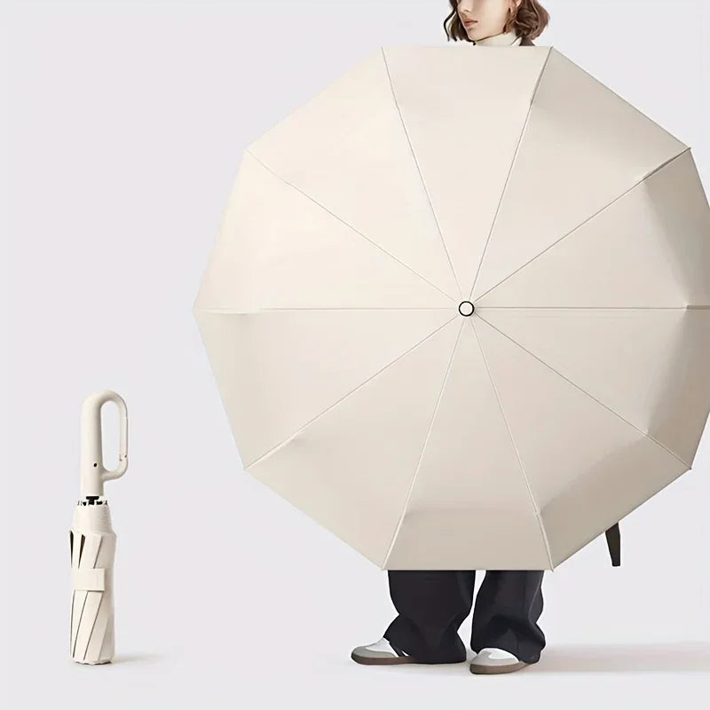 Automatic Folding Umbrella 20 Bone Windproof Large 105cm Reinforced Travel Umbrella Strong Handle Sun Rain Protection