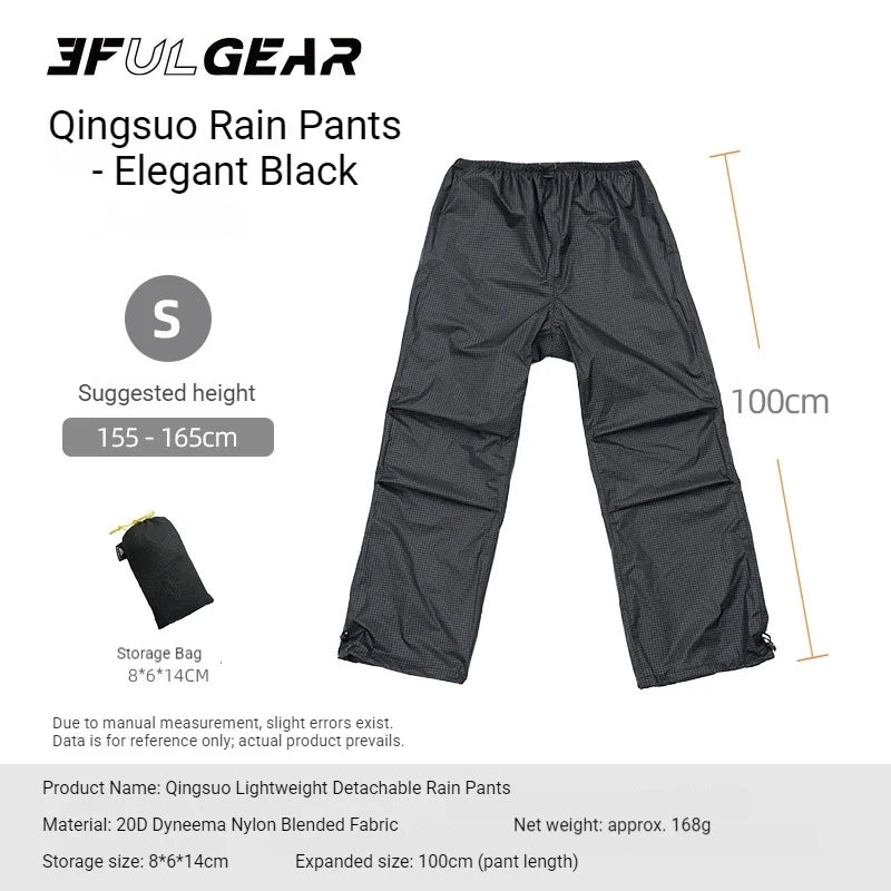 Lightweight Waterproof Hiking Rain Jacket and Pants Set with Hood