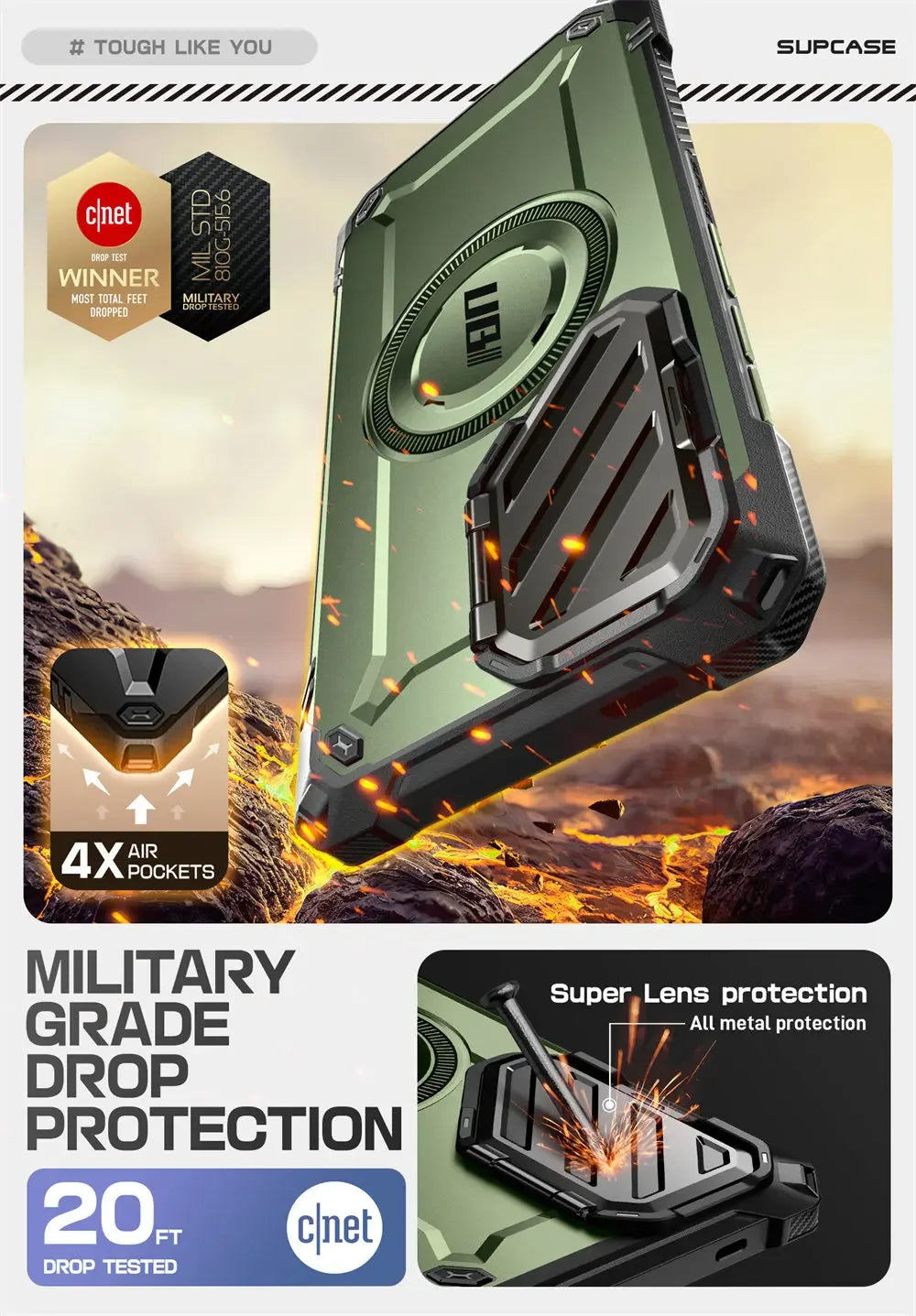 For Samsung Galaxy S25 Ultra Case UB Mag XT Heavy Duty Rugged Strong  Phone Case with Camera Cover Kickstand