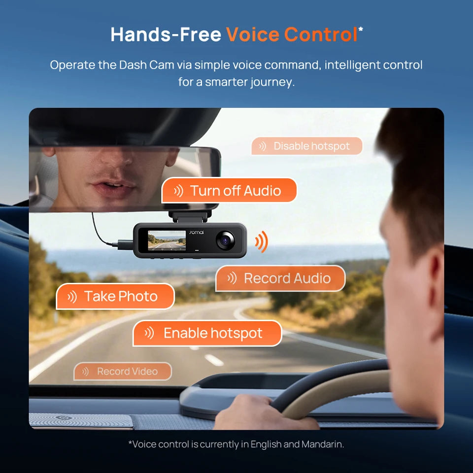 T800E 3‑Channel Dash Cam 4K Front + 1080P Rear & Interior Car DVR – HDR, GPS, WiFi 6, Voice Control, Supercapacitor