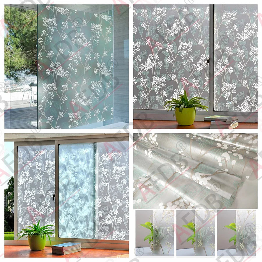 Window Film Privacy, Stained Glass Film, Frosted Opaque Glass Clings, Sun Blocking Vinyl Window Stickers for Door Home Office
