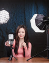 1.6m Extendable Tripod Selfstick Light Stand for Camera Smartphone Fill Light for Video Live-streaming