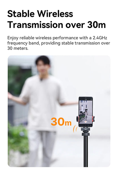 Dual Channel Wireless Mic Microphone for Android iPhone for Live-streaming Video Recording