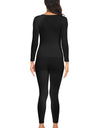 Thermal Underwear Black  for Women Long Johns Base Layer Cold Weather Top Bottom Ultra-Soft Women's Underwear Set