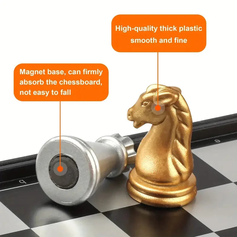 Mini  Chess Board Game Toys Folding  Plastic Chessboard Portable Interactive Toy for s Adult Birthday Gift