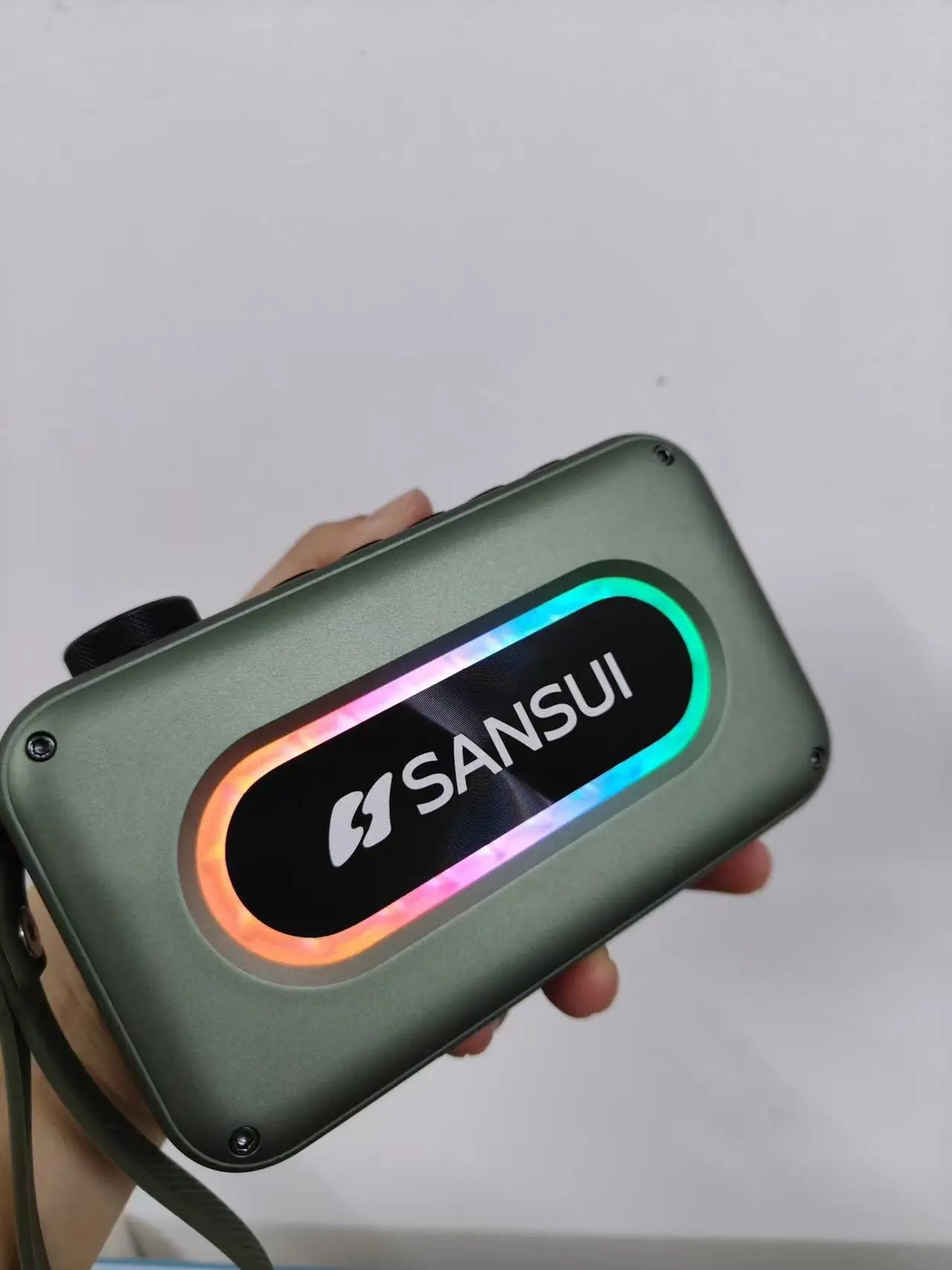 SANSUI F37 portable wireless Bluetooth speaker lyrics display subwoofer radio alarm clock timed shutdown digital song request