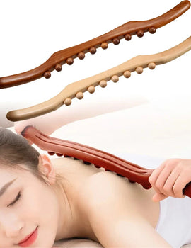 8 Beads Gua Sha Stick Wooden Body Massage Stick Handheld Abdomen Cellulite Massager For Back Relief Wood Therapy Massage Relaxed
