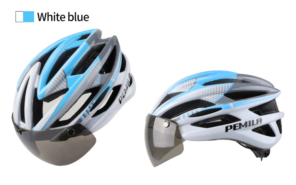 Cycling Helmet With Protective Goggles For Road And Mountain Bike