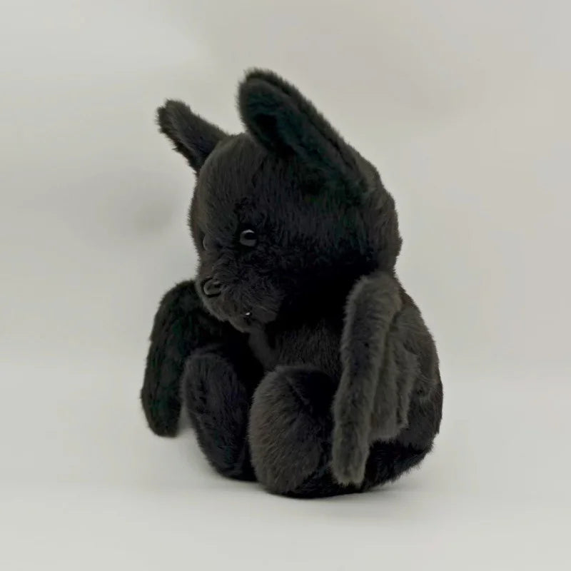 30cm Black Bat Plush Toy Posable Soft Stuffed Animal Doll