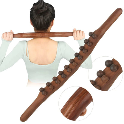 Wood Therapy Lymphatic Drainage Massage Roller Stick Tools, Fascia Blaster Stomach Cellulite Massager for Neck Back Waist Leg