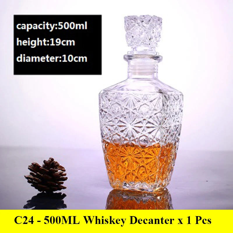 3 styles barware wine glass bottle 1000ml lead-free glass whiskey decanters for Liquor Scotch Bourbon