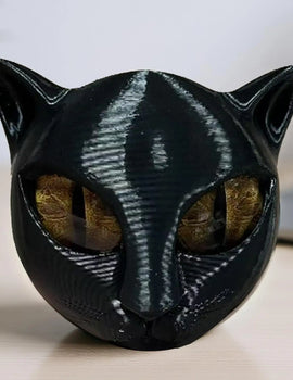 Black Cat Stone Figurine Resin Cat Head Miniature Marble Texture Cat Stone Cat Sculpture Craft Office Desk Cat Decor Kitten Art