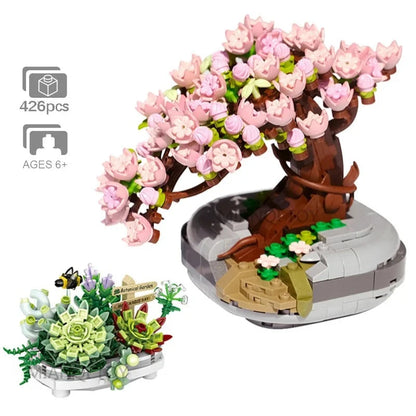 Blocks Eternal Flower Building Bricks Beautiful Sakura Succulent Plant Rose Toys for Children Girls Gifts Kids Present 1660