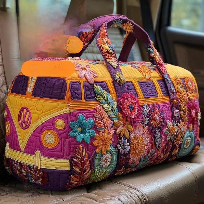 Scenic Print Quilted Travel Duffle Bag Multi Function Sports Tote