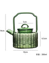 300ml Green Bamboo Shape Glass Teapots With Filter Flower Puer Herbal Tea Brewing Pot Kung Fu Tea Set Teaware