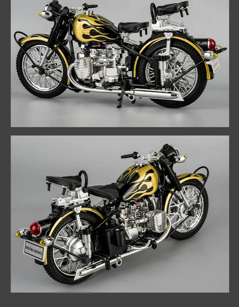 1 10 Scale Alloy Changjiang 750 Motorcycle Model with Sound and Light